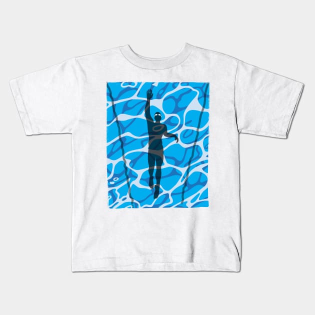 Swim Pool Lap Swimmer Strokin Kids T-Shirt by atomguy